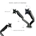 Gasveer Monitor arm voor twee schermen - FM-SPM2 - monitorbeugel - Douxe