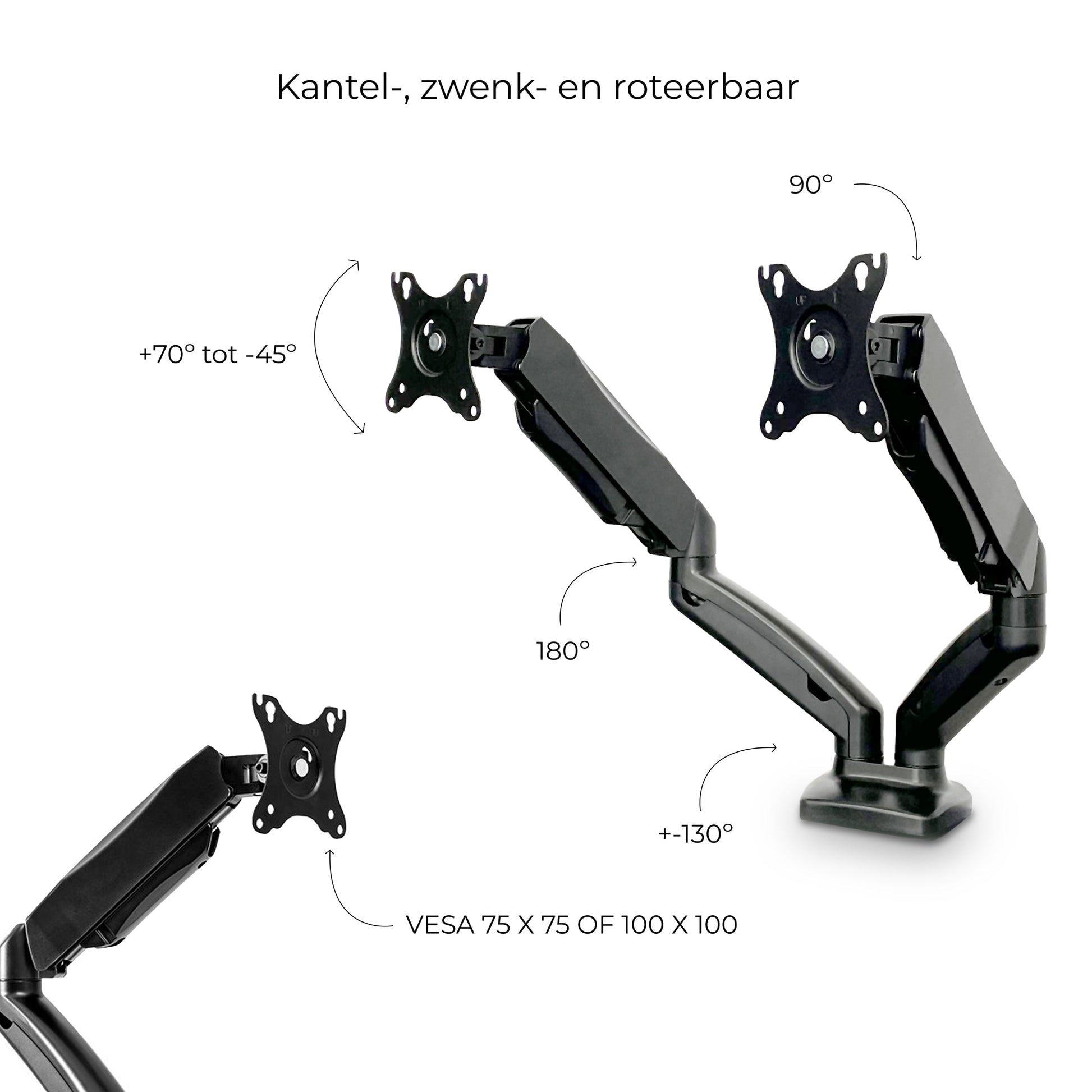 Gasveer Monitor arm voor twee schermen - FM - SPM2 - Douxe