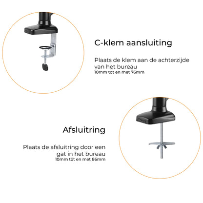 Gasveer Monitor arm voor twee schermen - FM - SPM2 - Douxe