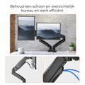 Gasveer Monitor arm voor twee schermen - FM-SPM2 - monitorbeugel - Douxe