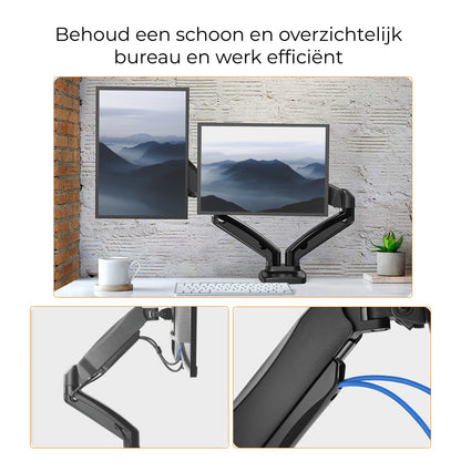 Gasveer Monitor arm voor twee schermen - FM - SPM2 - Douxe