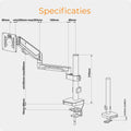 Monitor Arm voor één Scherm - SH-X6 - monitorbeugel - Douxe