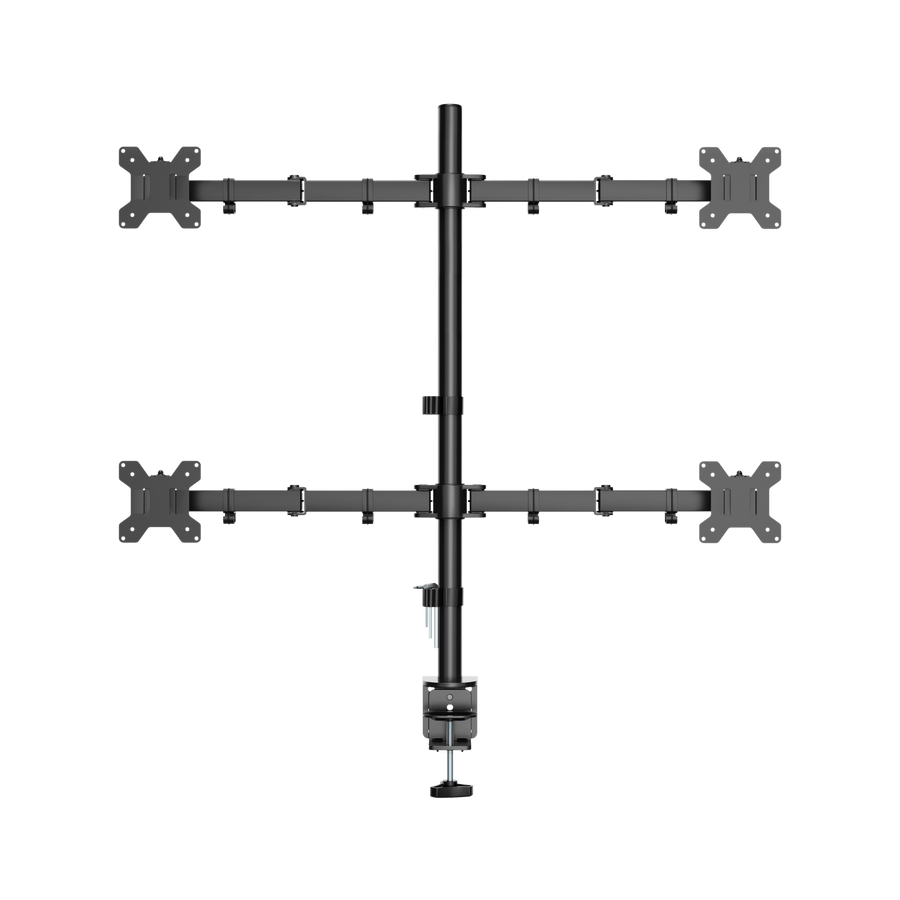 Douxe DXM-4 quad monitor arm vier schermen 13-27 inch zwart