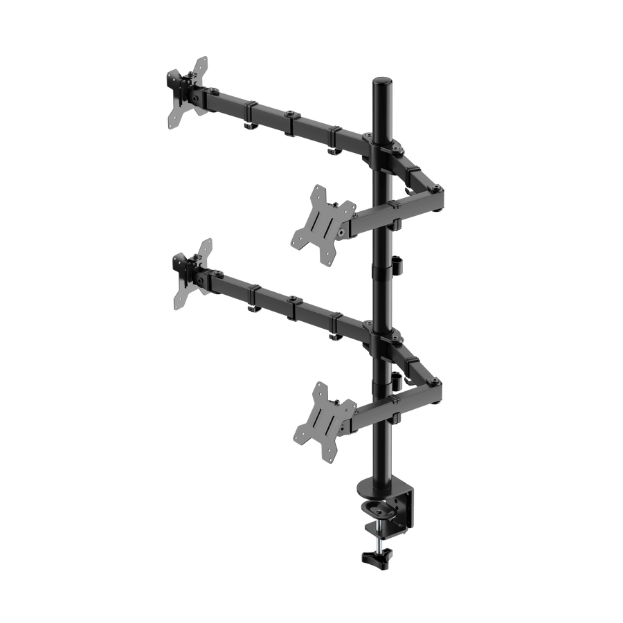Monitor arm voor vier schermen - DXM-4 zijaanzicht gemonteerd