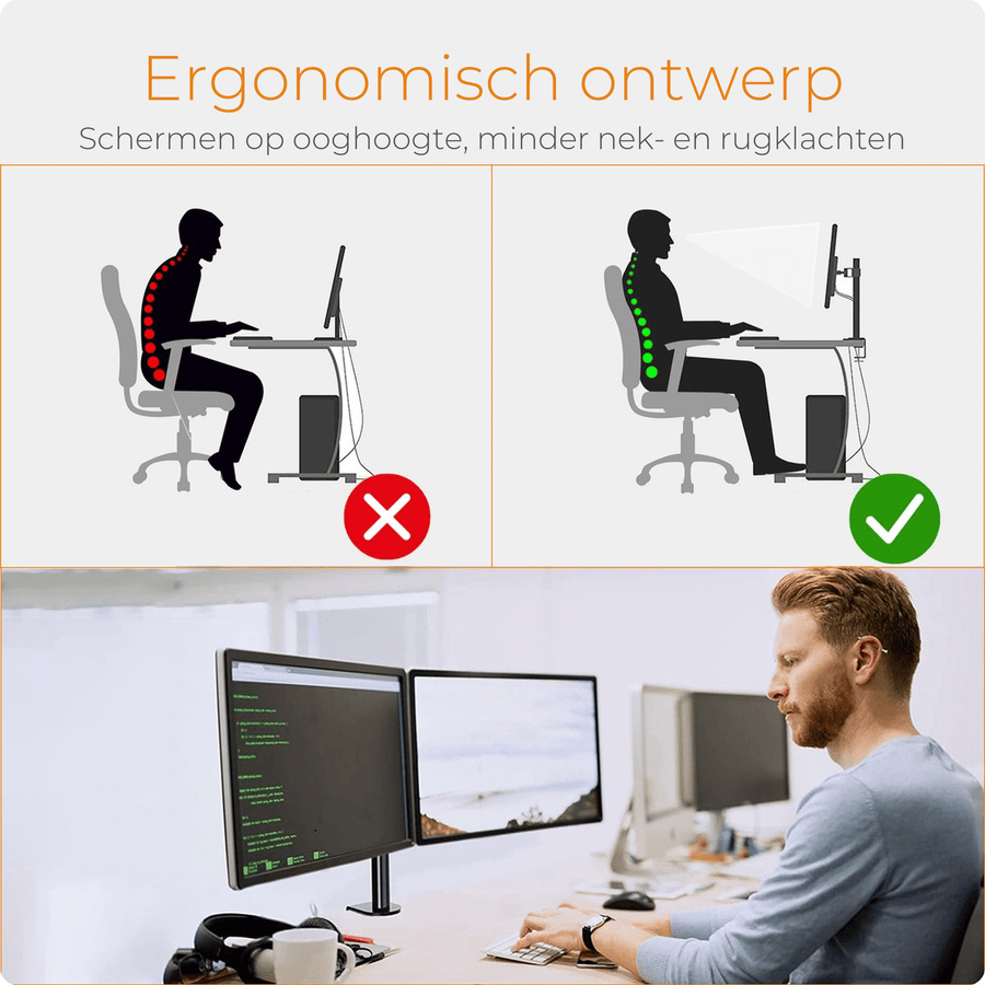 Monitorarm Dubbel DXM-2S - Douxe