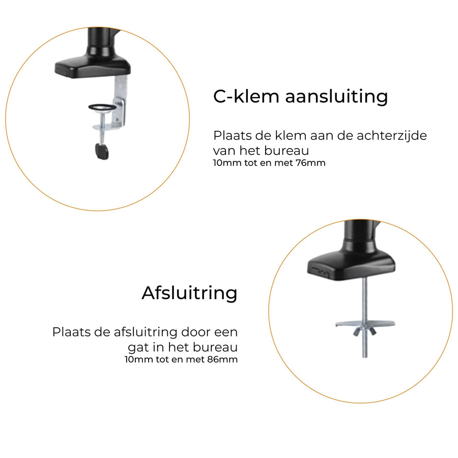 Monitorarm Dubbel Gasveer FM - SPM2 - Douxe