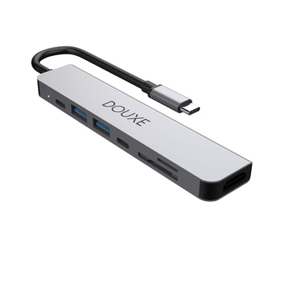 USB-C naar HDMI, USB-C, USB-A, SD en TF Card reader - Douxe