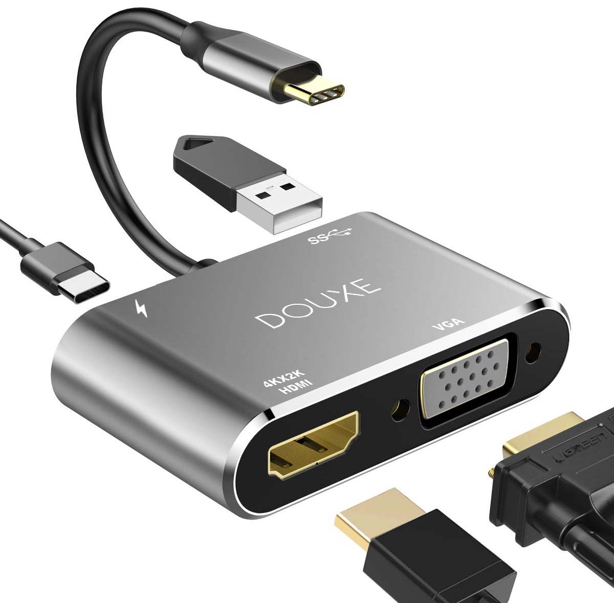 USB - C hub naar HDMI, VGA, USB A 3.0 en USB - C 3.1 - Douxe