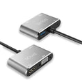 USB-C hub naar HDMI, VGA, USB A 3.0 en USB-C 3.1 - hub - Douxe