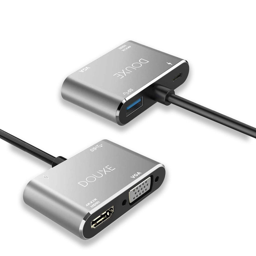 USB-C hub naar HDMI, VGA, USB A 3.0 en USB-C 3.1 - hub - Douxe
